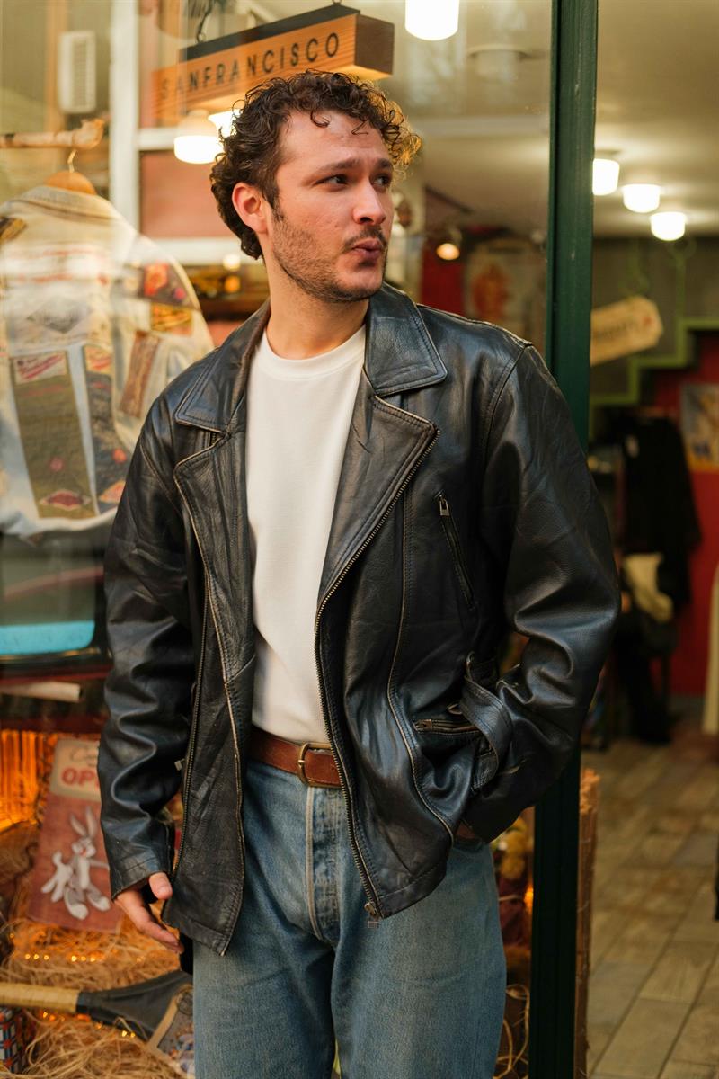 GAUCHO İtalian Eskitme Biker Model Deri Ceket