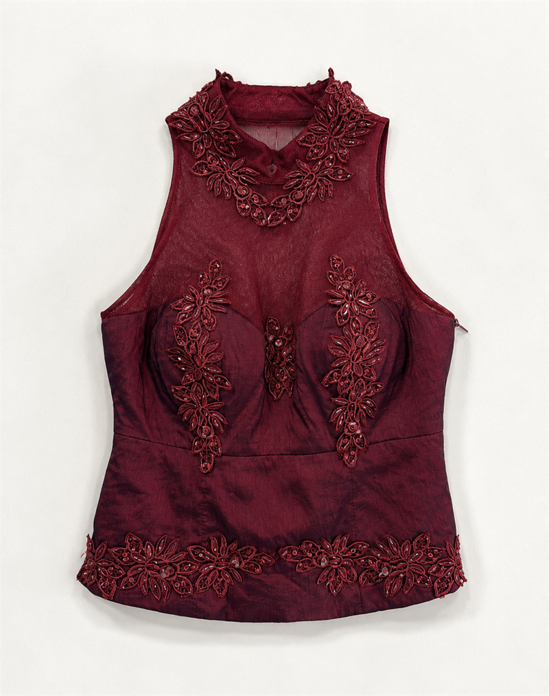 Gothic Romantizm Bordo Bluz