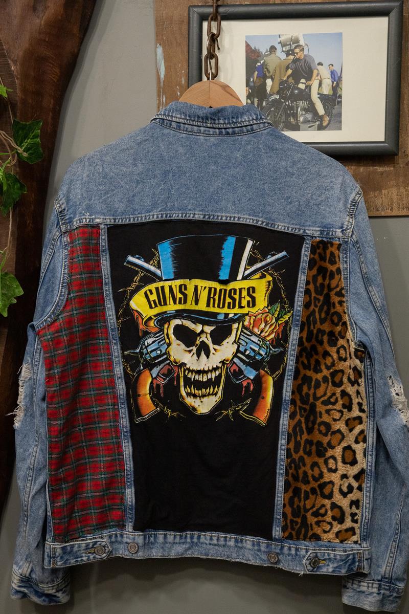 GUNS N*ROSES Tasarım Kot Ceket