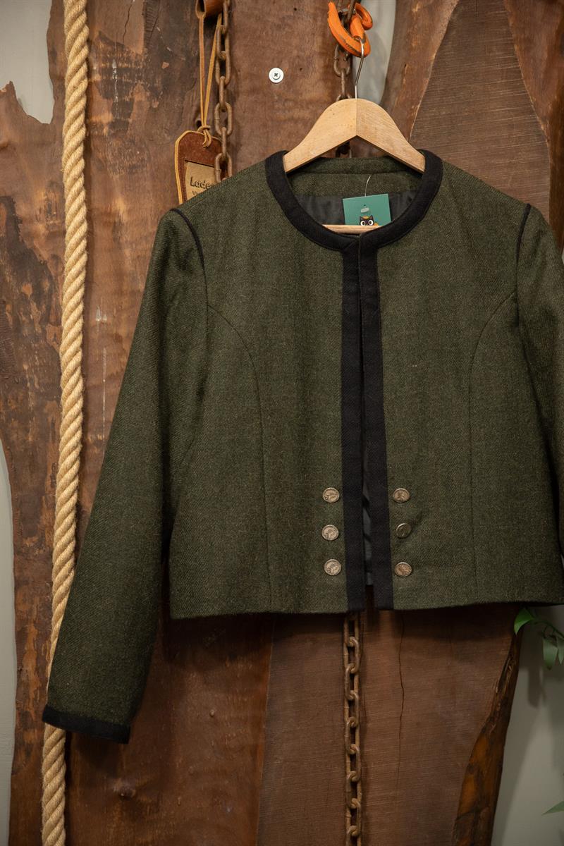 Haki Olive Wool Bolero Ceket