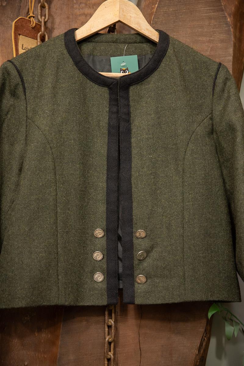 Haki Olive Wool Bolero Ceket