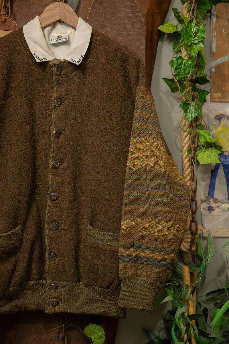 Haki Renk 80s Yün Ceket