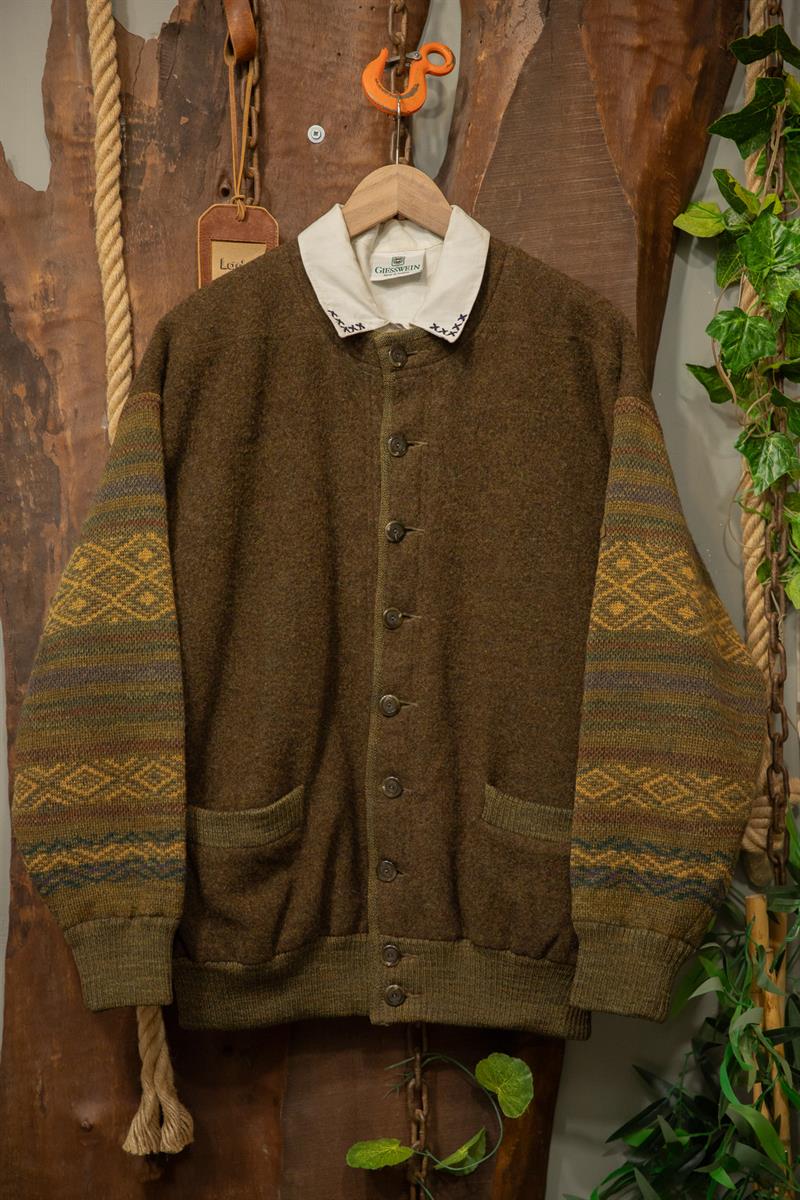 Haki Renk 80s Yün Ceket