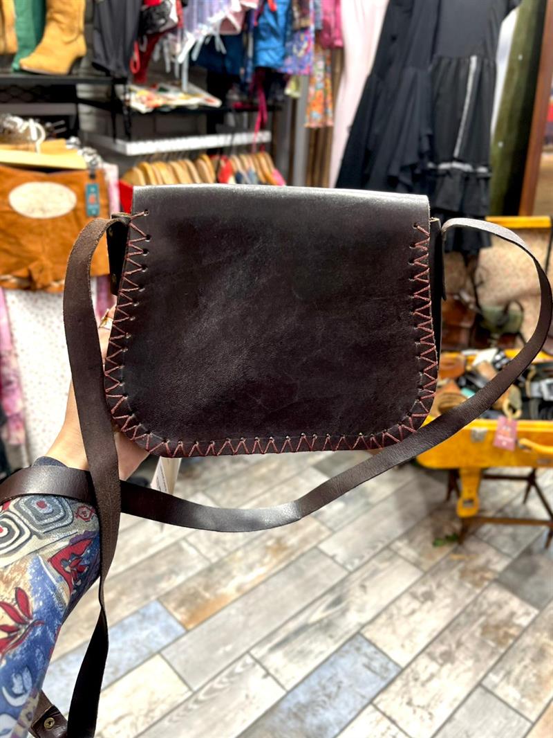 Hakiki Deri Çanta Vintage Boho Crossbody