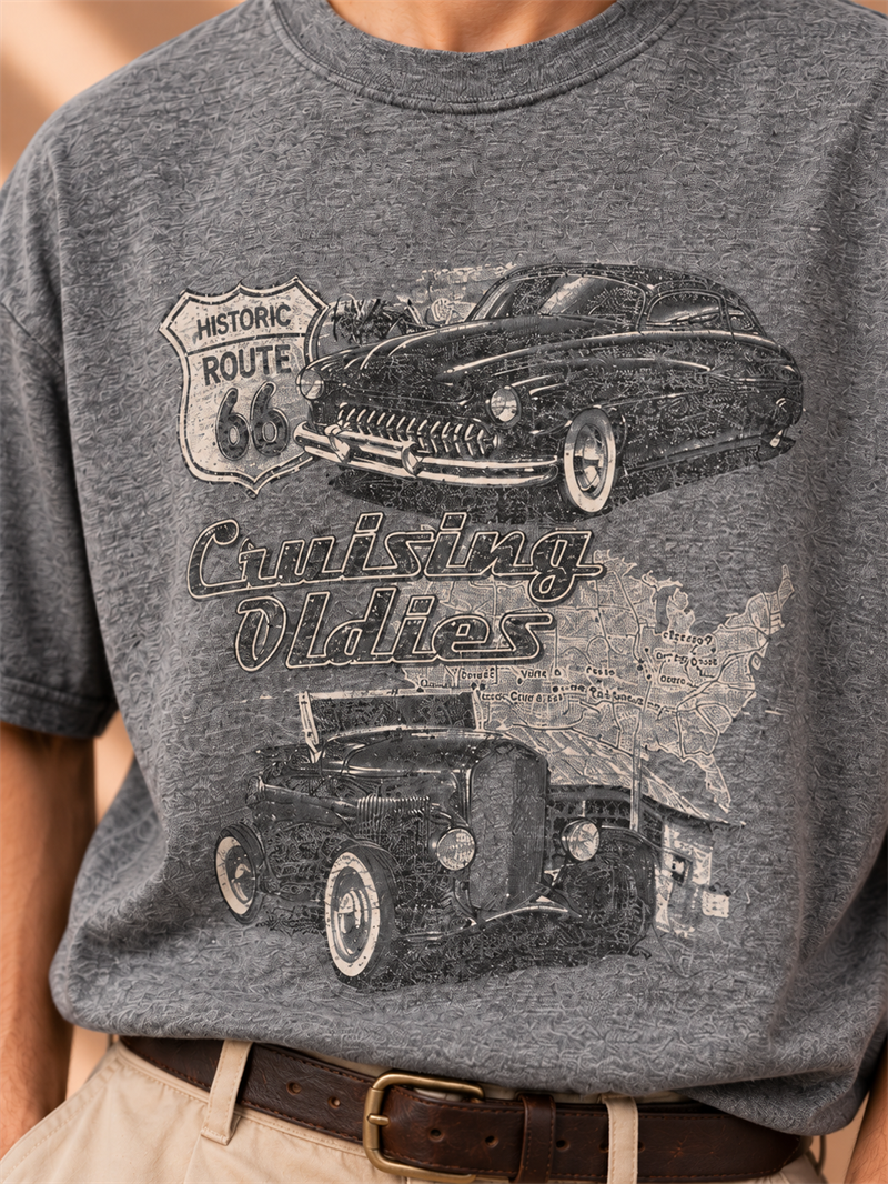 Historic Route 66 Classic Car Tişört