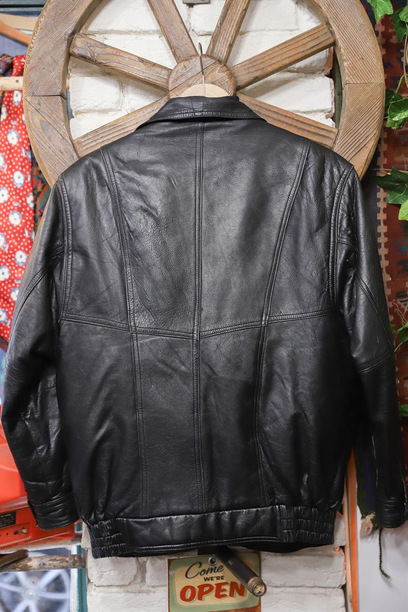 İçi Kürklü Oversize Bomber Deri Ceket