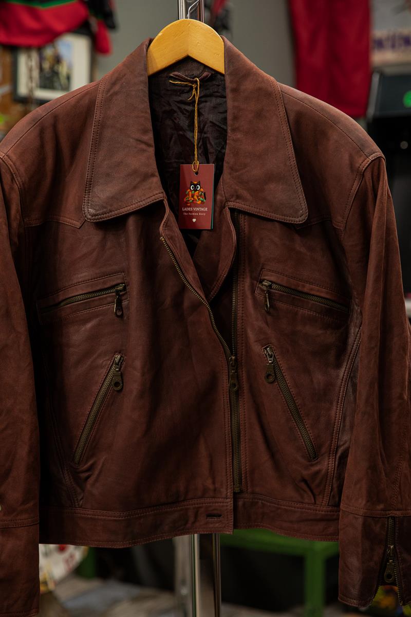 İtalian Biker Model Acı Kahve Ton Unisex Deri Ceket