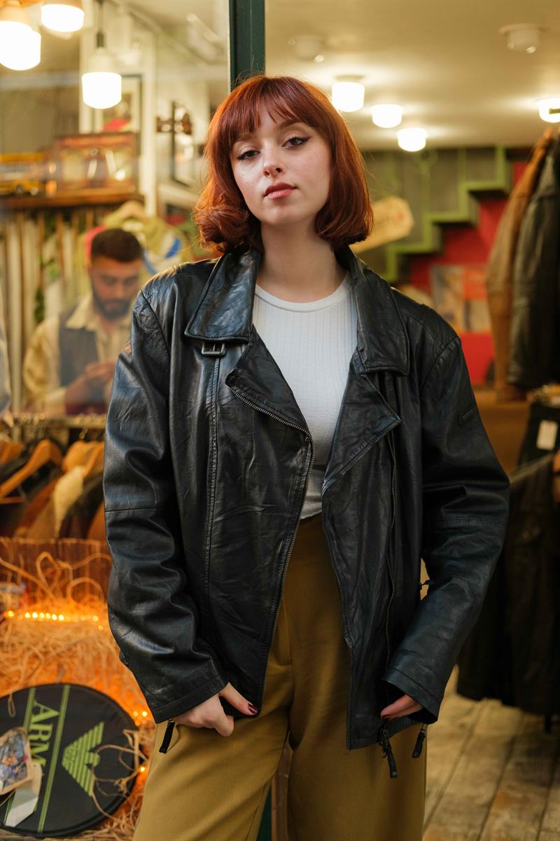 İtalian Biker Model Kadın Deri Ceket