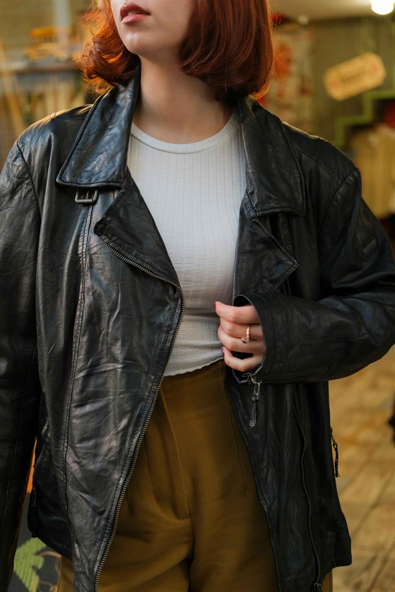 İtalian Biker Model Kadın Deri Ceket