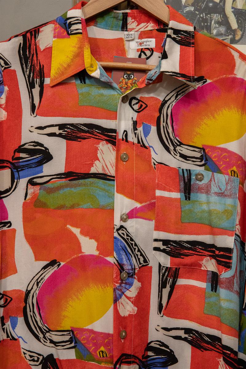 İtalian Desenli 90s Salaş Gömlek