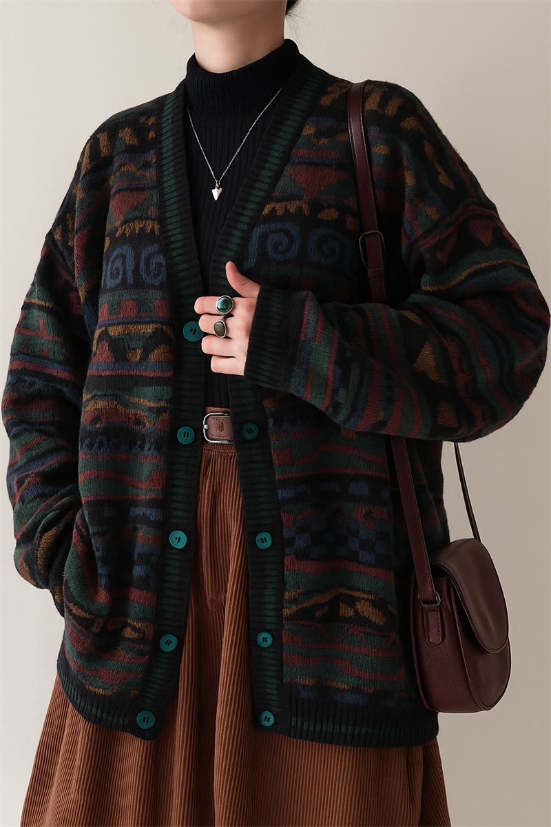 İtalian Etnik Wool Hırka