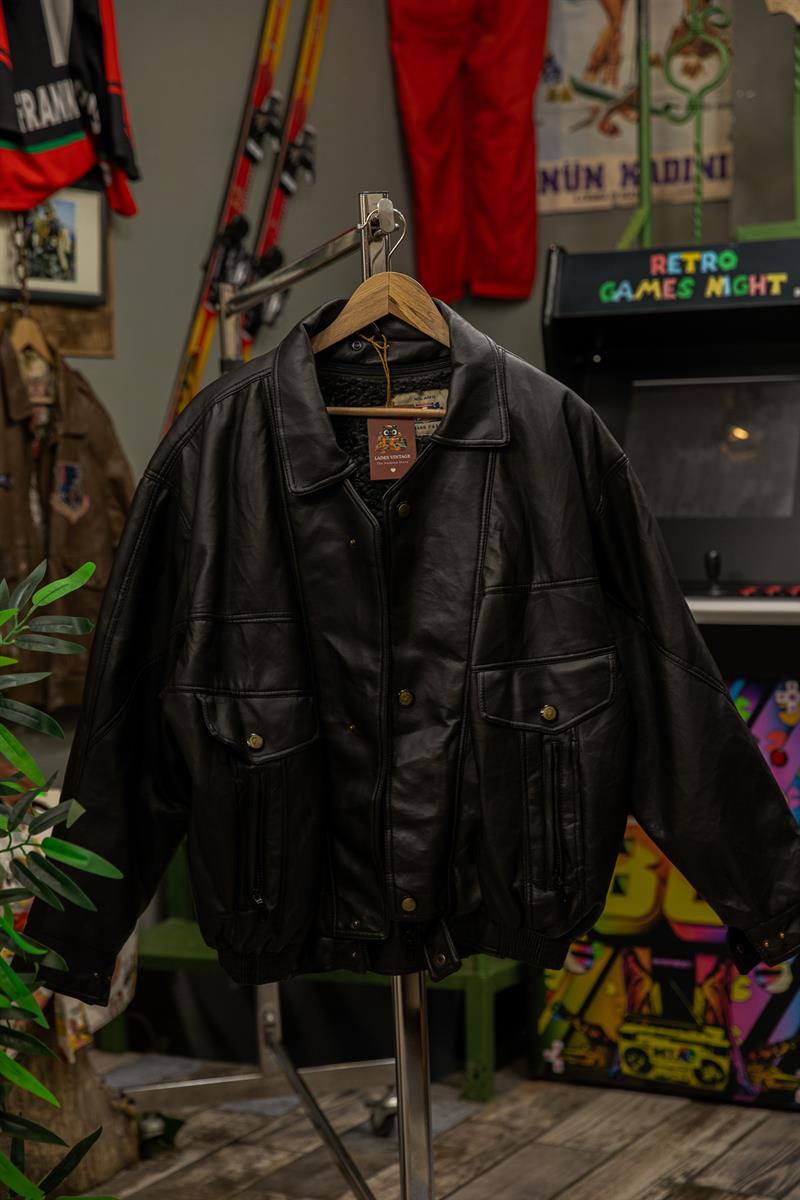 ITALIANO FASHION MILANO Bomber Model Unisex Deri Ceket