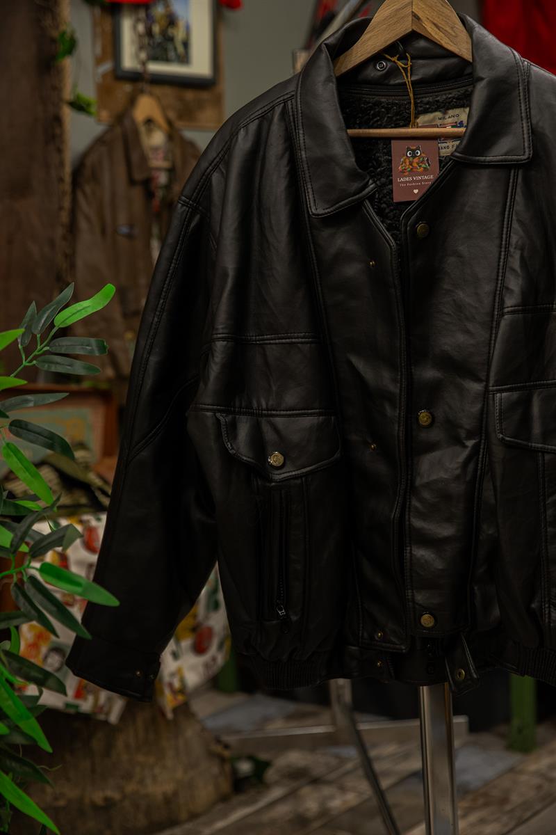 ITALIANO FASHION MILANO Bomber Model Unisex Deri Ceket