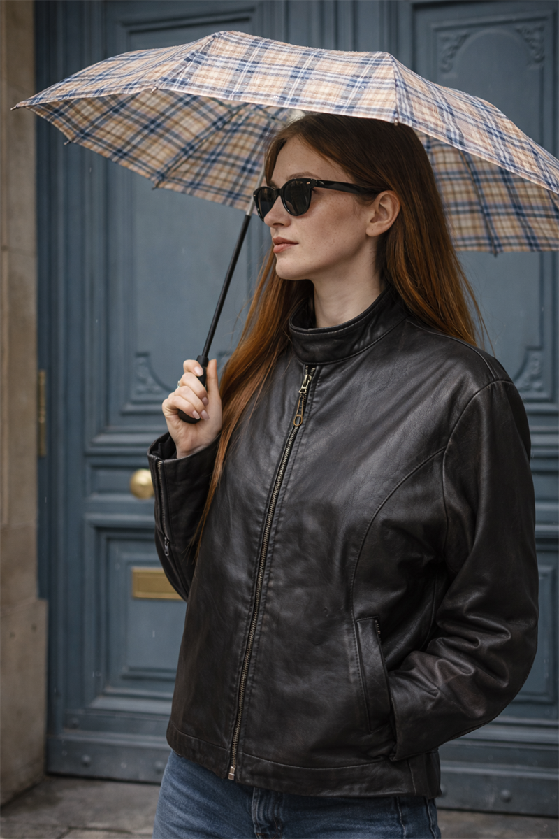 ITALY 80s Biker Moto Deri Ceket