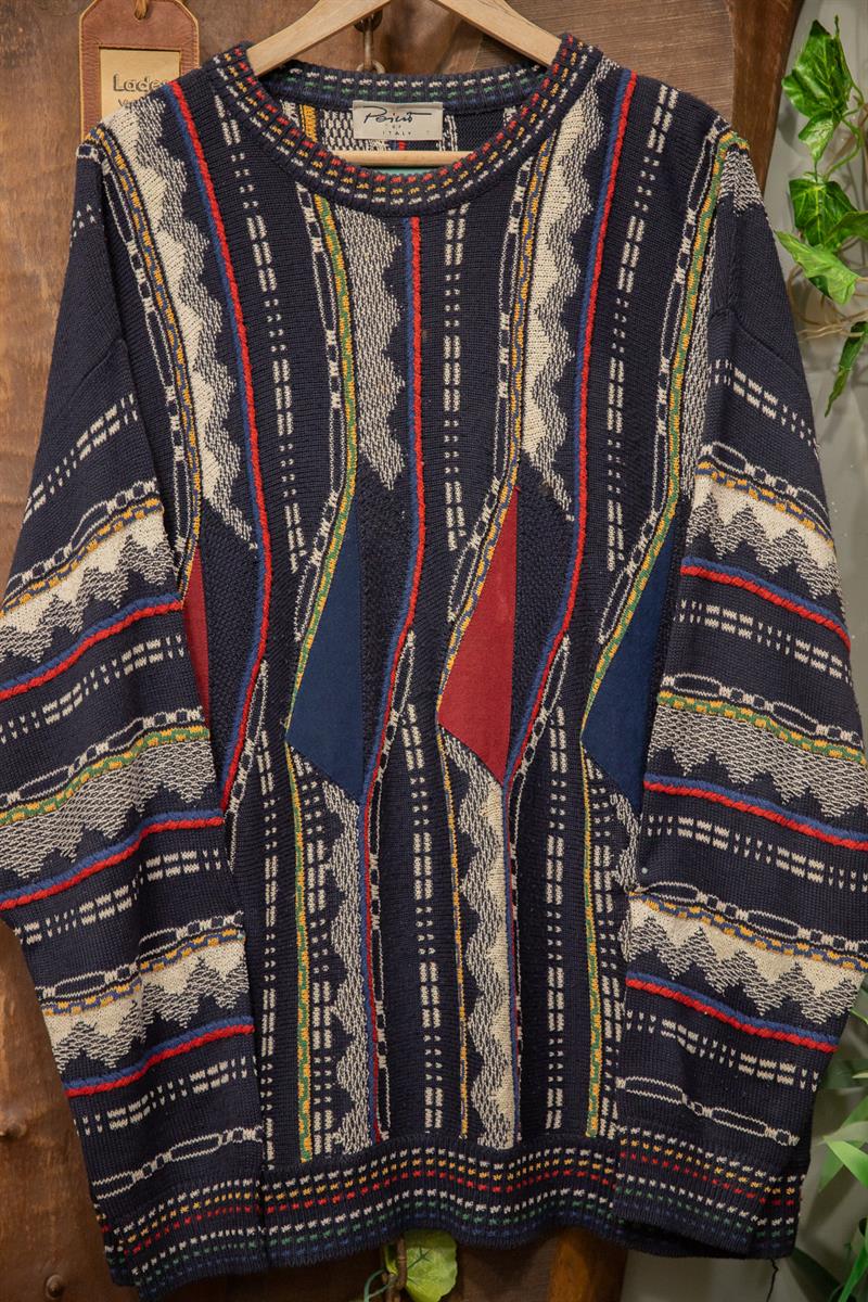 ITALY Coogi Tarz Örgü Kazak