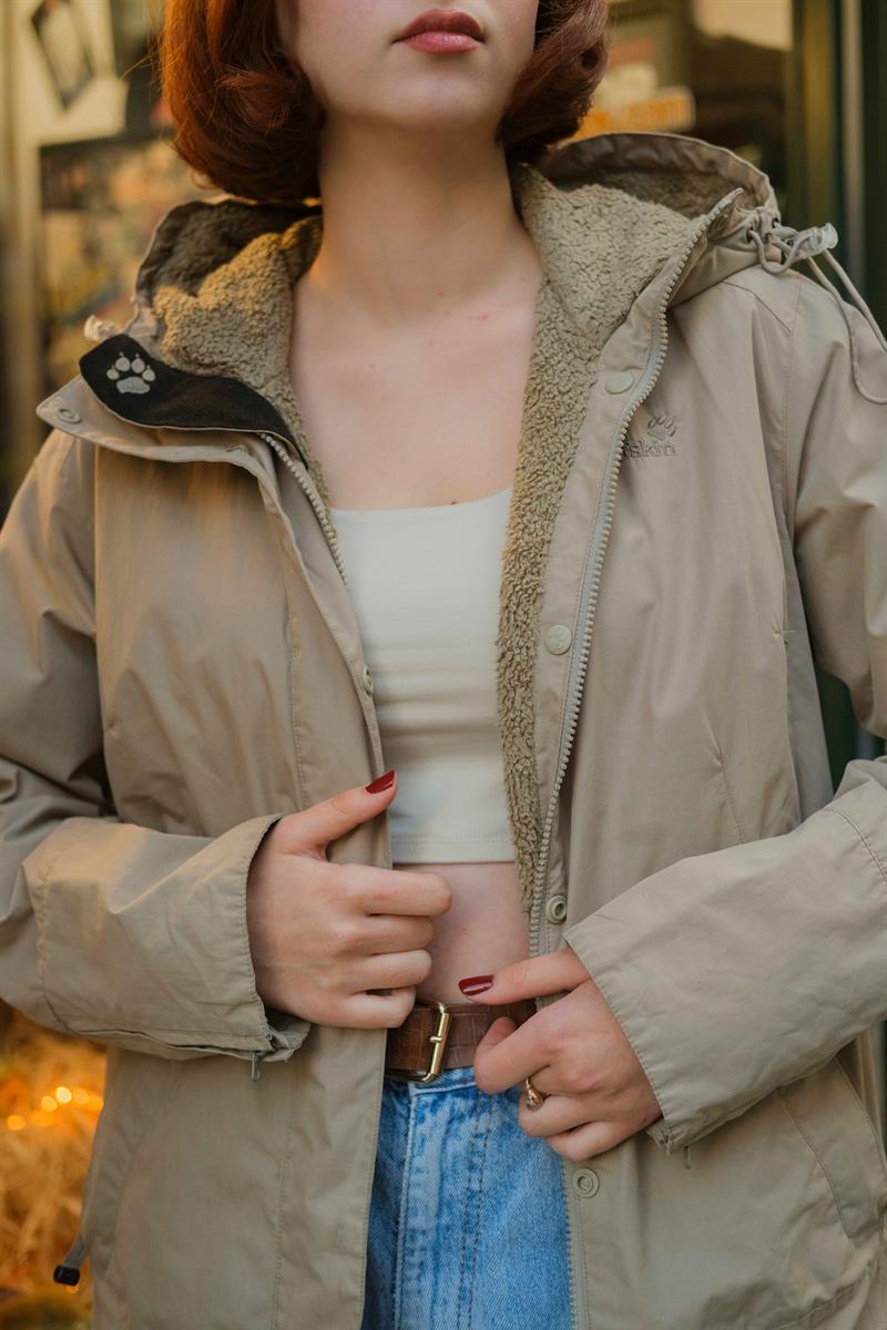 Jack Wolfskin Kürklü Unisex Mont