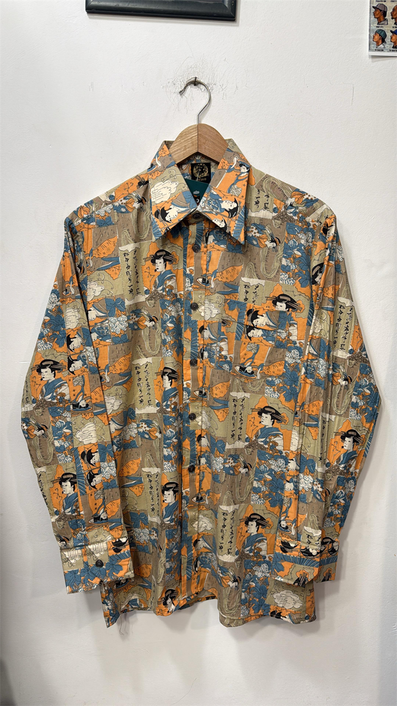 Japan Ukiyo-e 70s Yaka Gömlek