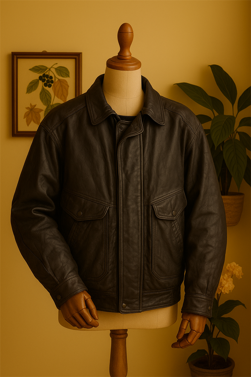 Kemerli Oversize Bomber Deri Ceket