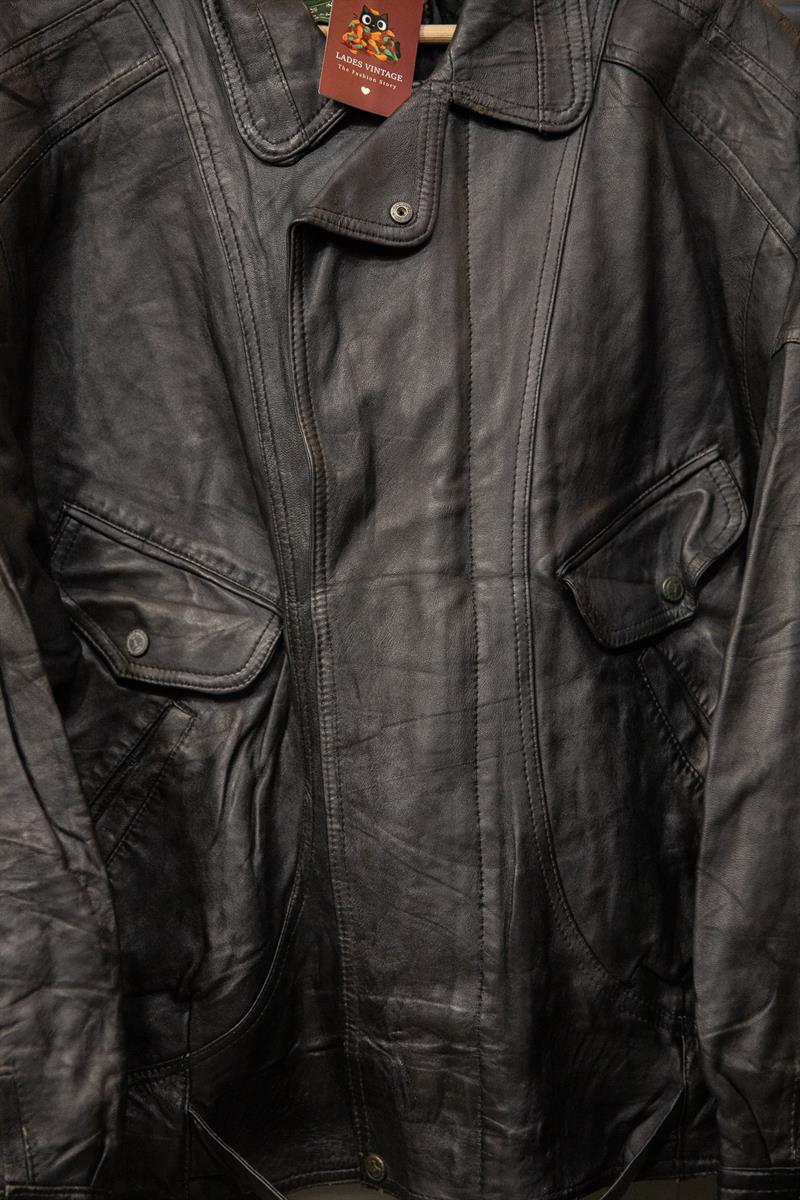 Kemerli Oversize Bomber Deri Ceket