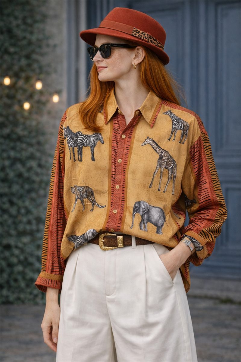 Lades Ateiler 90s Retro Gömlek