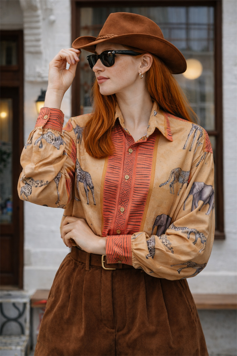 Lades Ateiler 90s Retro Gömlek