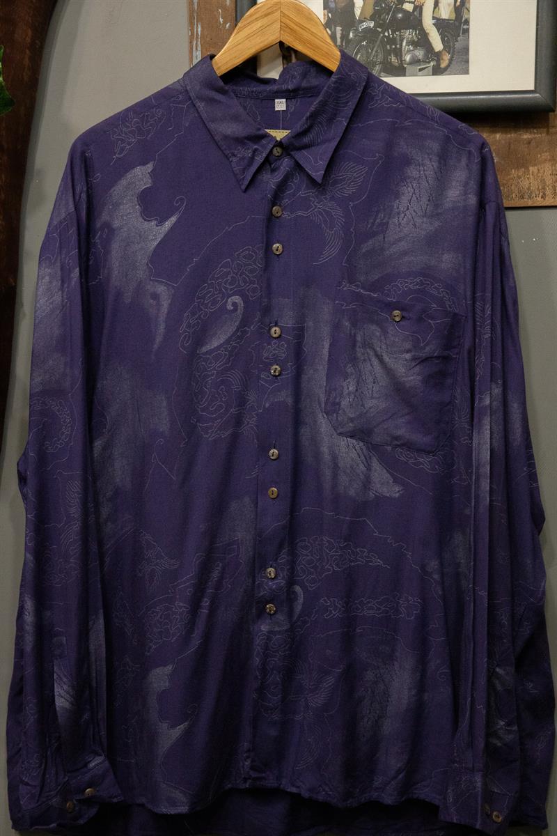 LEONARDO İtalian 90s Purple Gömlek