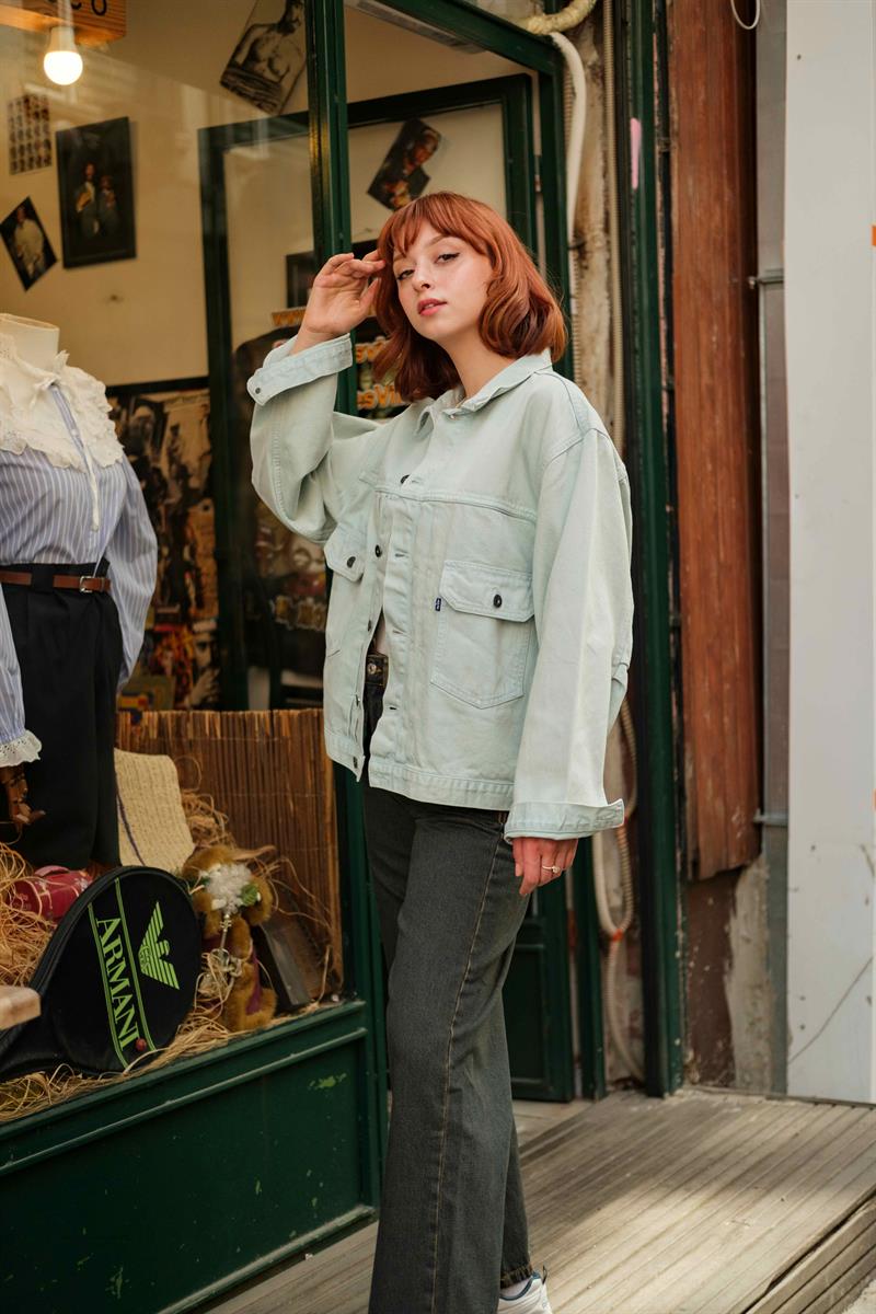 Levis Orginal Turkuaz Unisex Kot Ceket