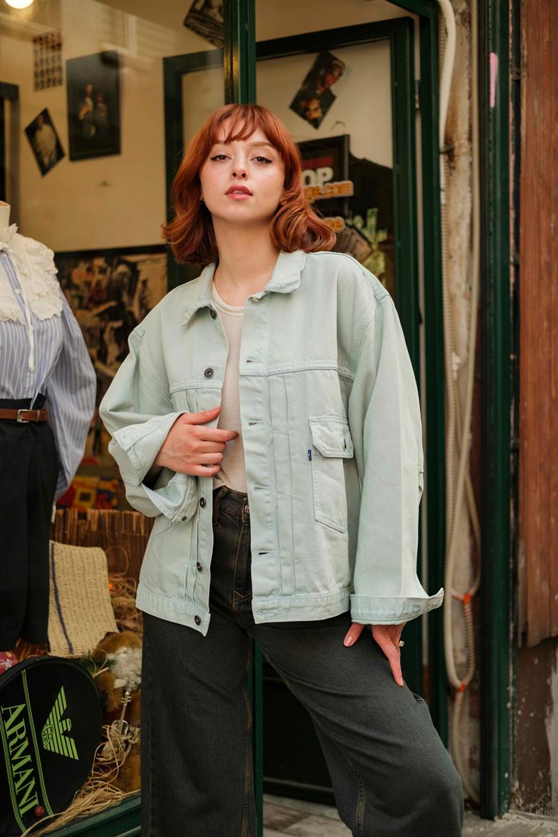 Levis Orginal Turkuaz Unisex Kot Ceket
