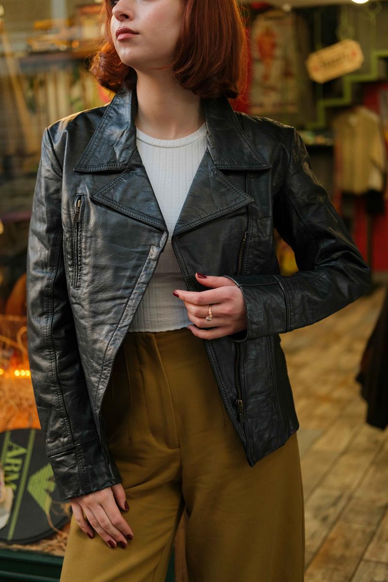 London Biker Model Kadın Deri Ceket