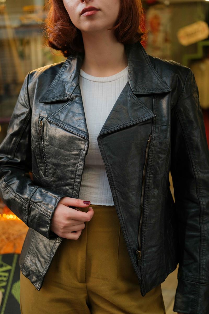 London Biker Model Kadın Deri Ceket