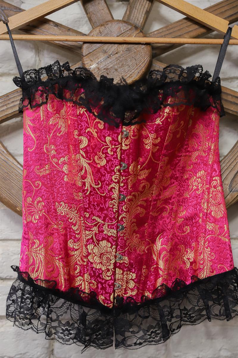 Magenta&Gold Brocade Korse