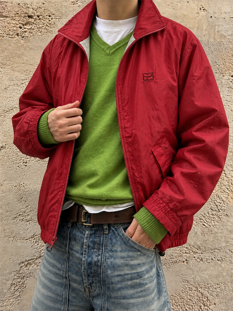 Maroon Red Outdoor Yağmurluk/Ceket