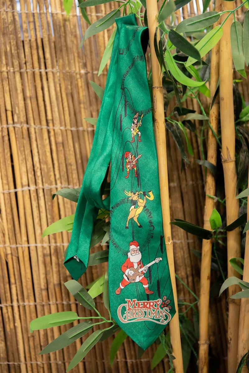 Merry Christmas Festive Yeşil Kravat