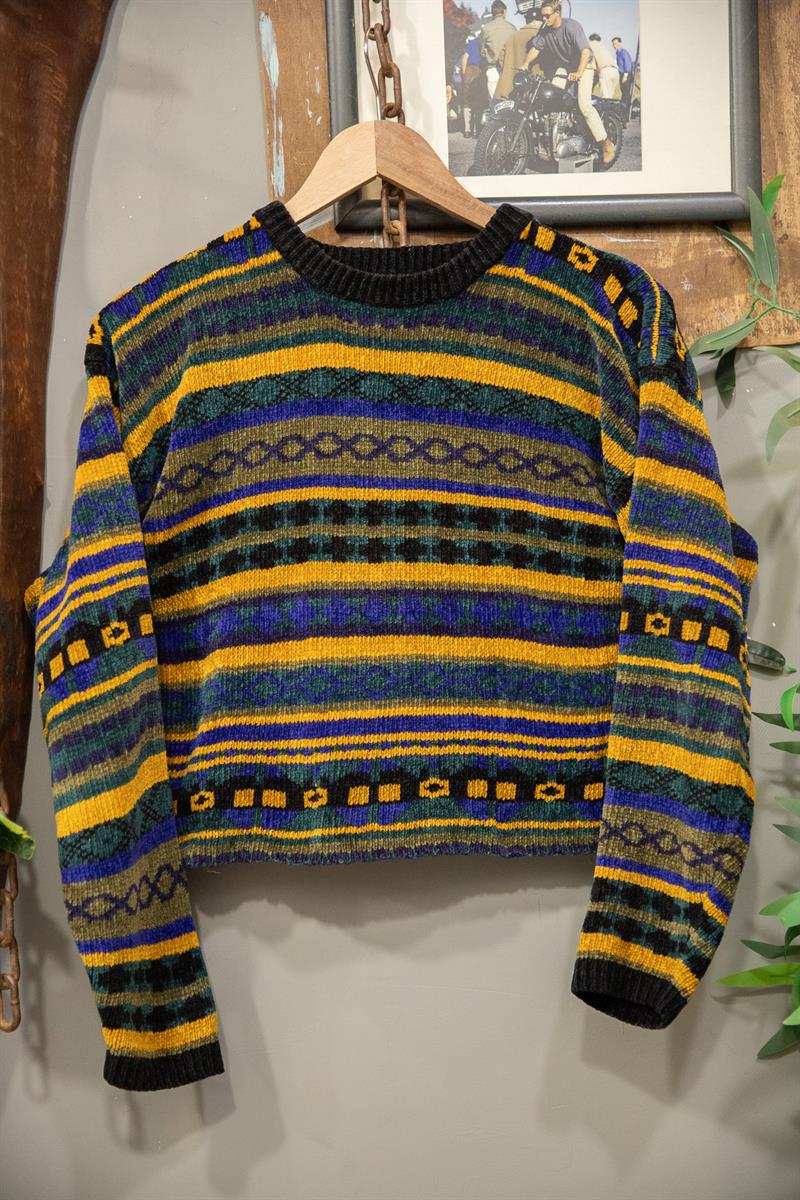 Mosaic Pullover Crop Kazak