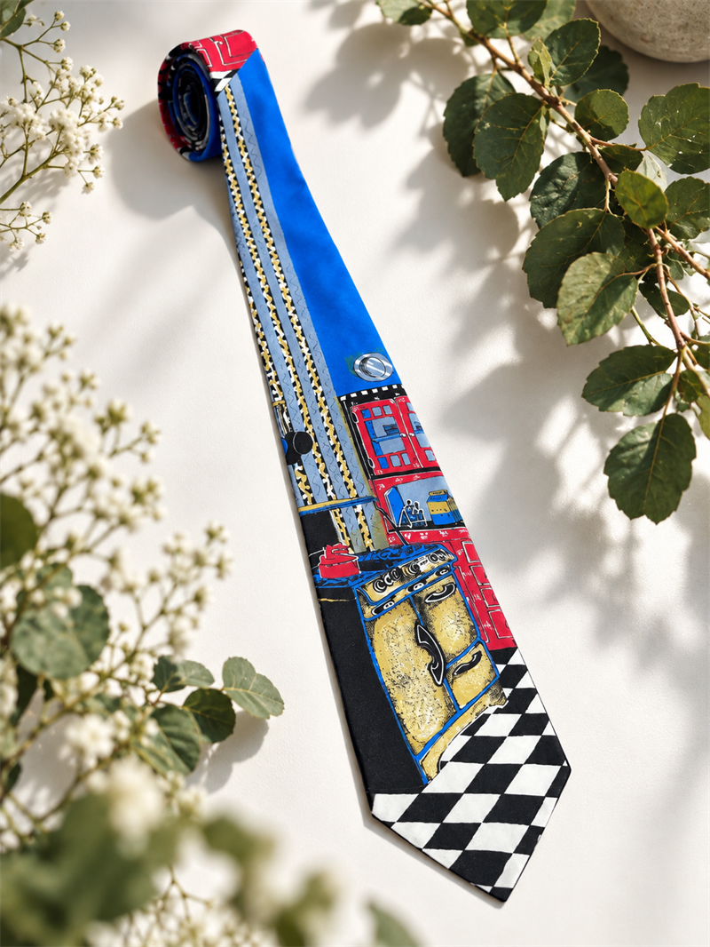 Motor Racing Damalı Kravat