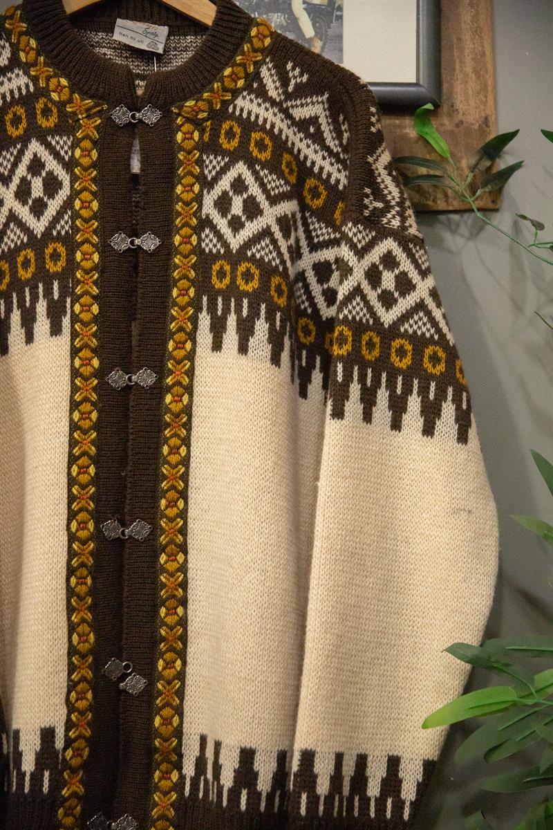 Mustard Pattern Wool Ceket-Hırka