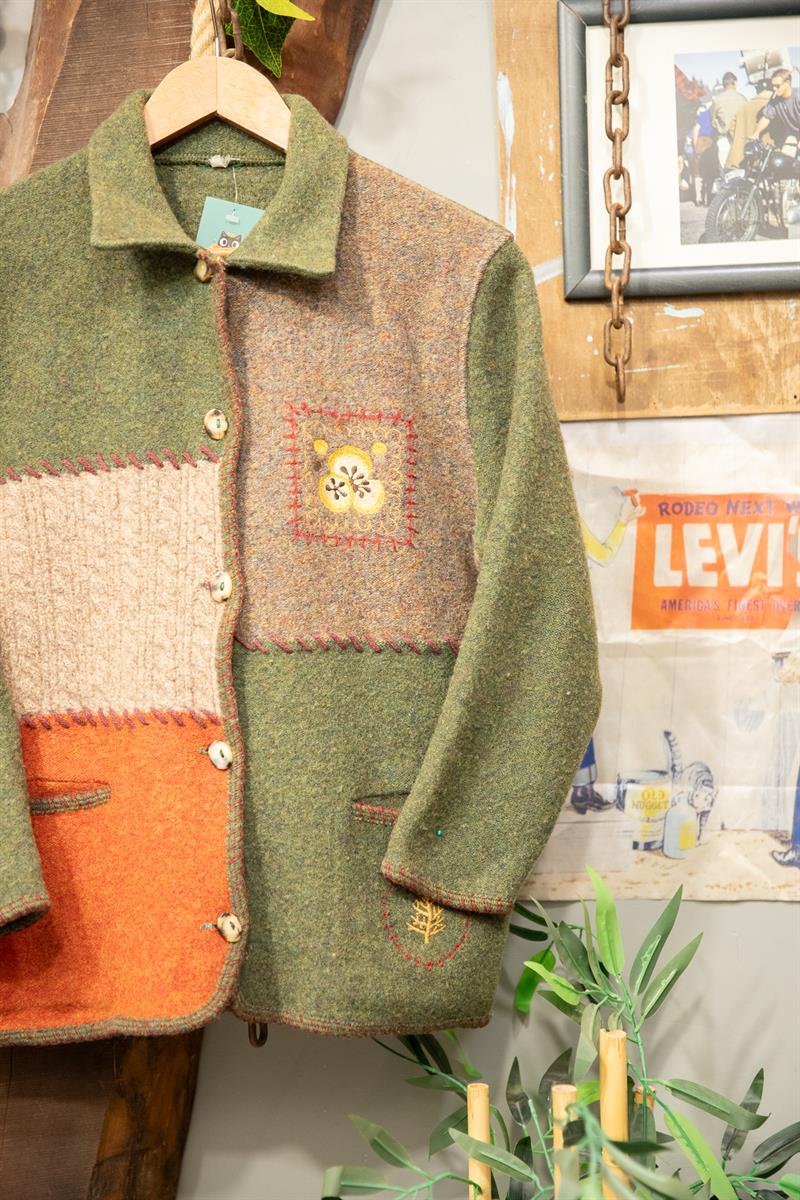 Nakışlı Pach Yün Hırka/Ceket