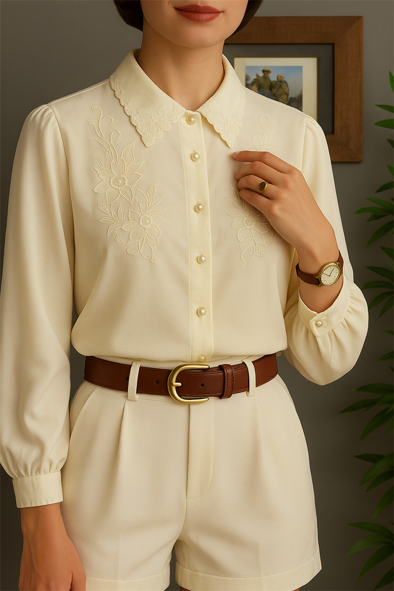 Nakışlı Paris Kadın Gömlek