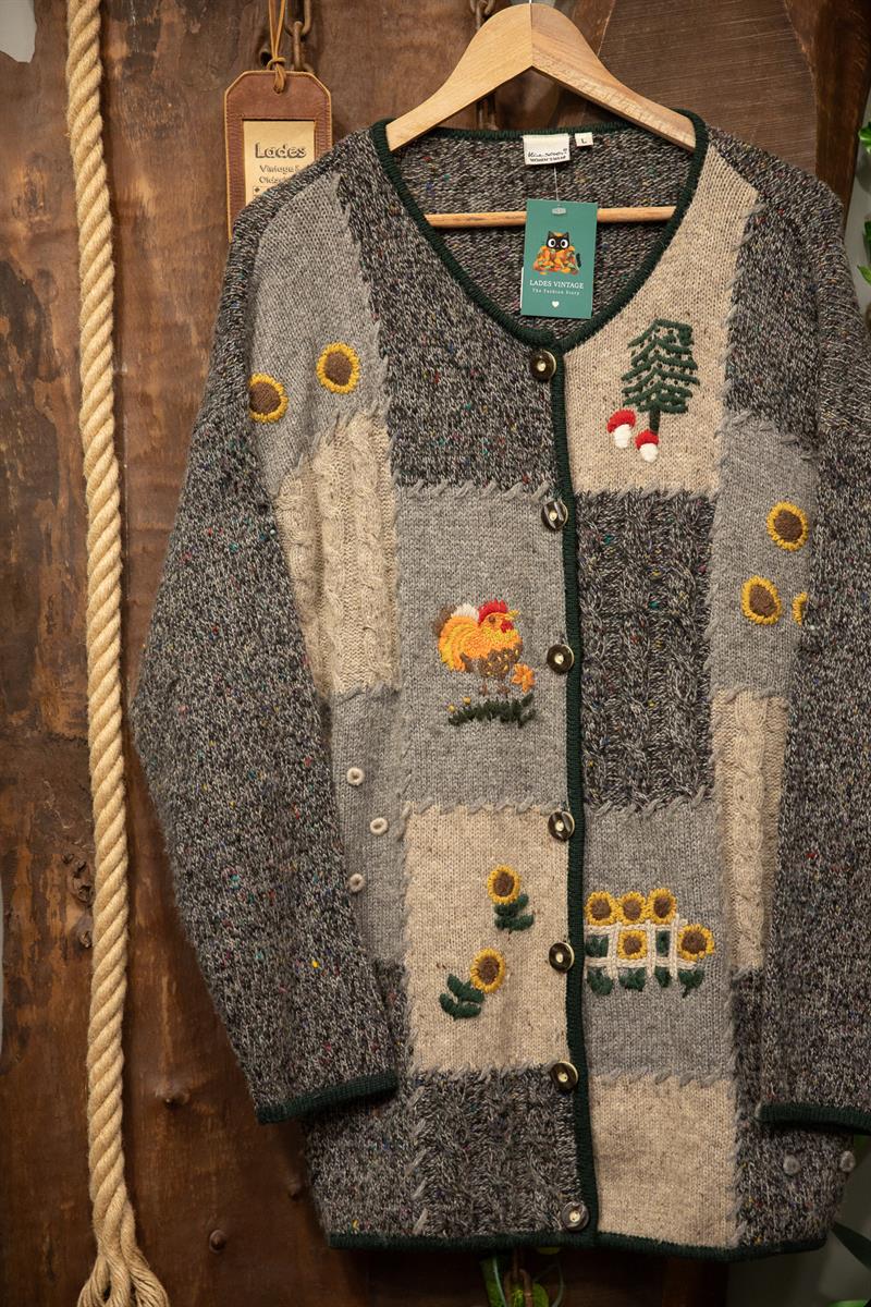 Nakışlı Wool Hırka/Ceket