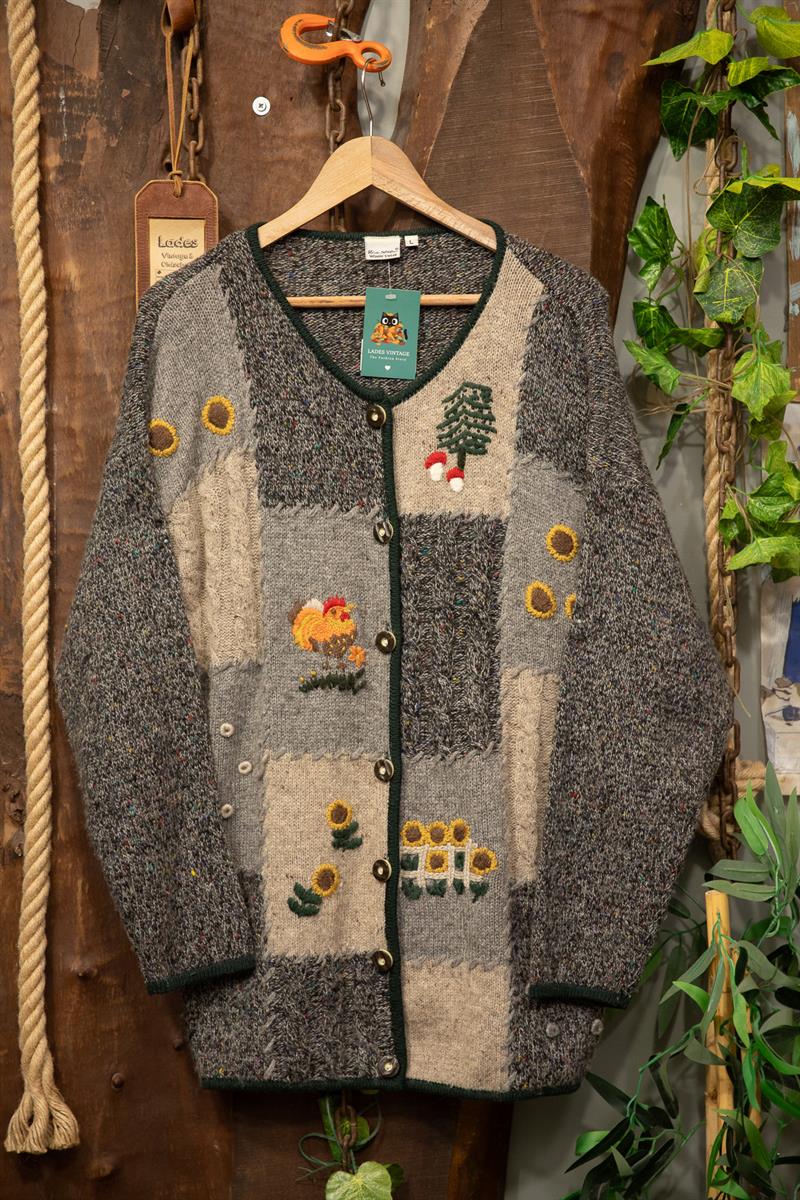 Nakışlı Wool Hırka/Ceket