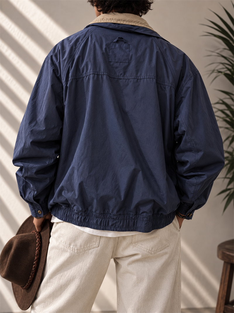 Navy Blue Harrington Classic Ceket