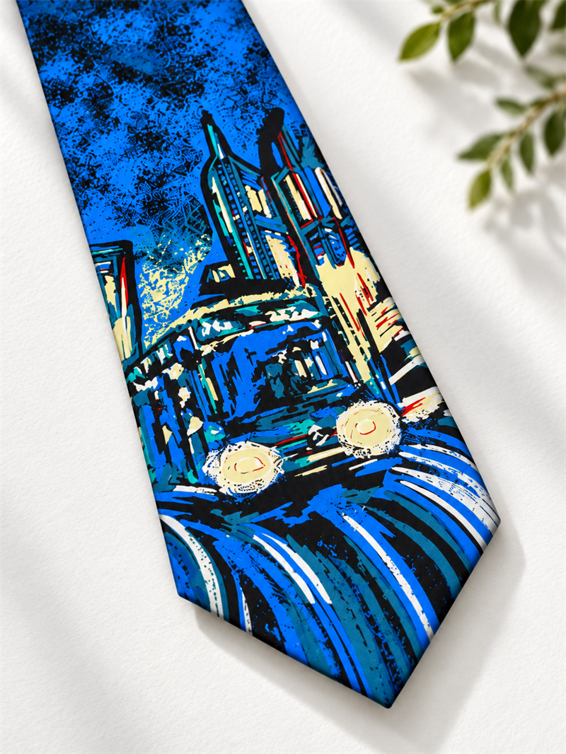 Night City&Tram Graphic Kravat