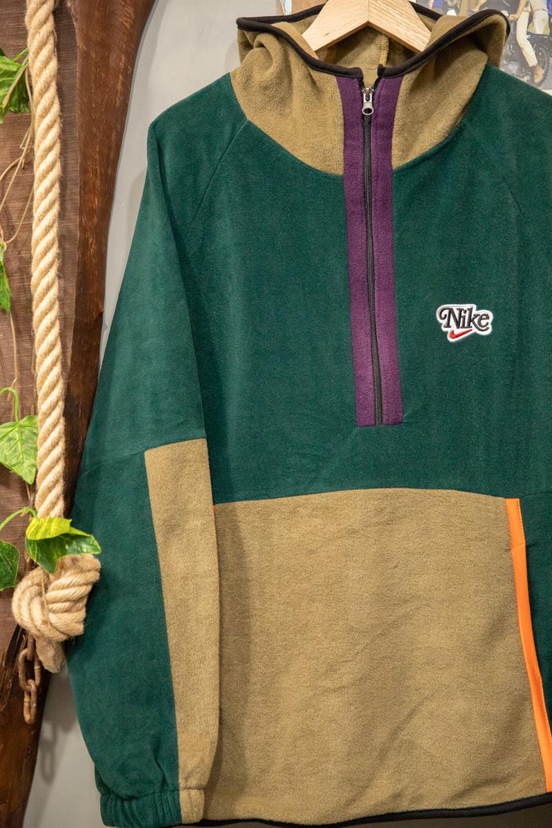 Nike Renk Bloklu Fleece Hoodie 