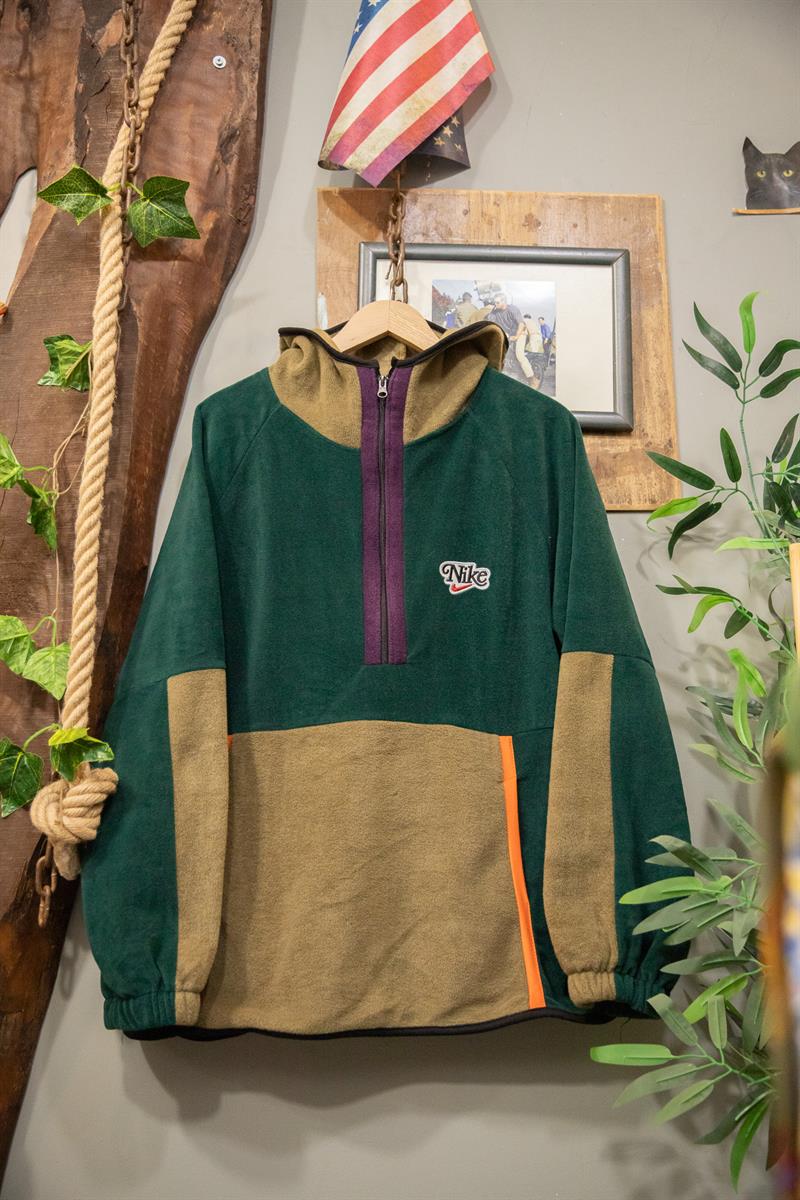 Nike Renk Bloklu Fleece Hoodie 
