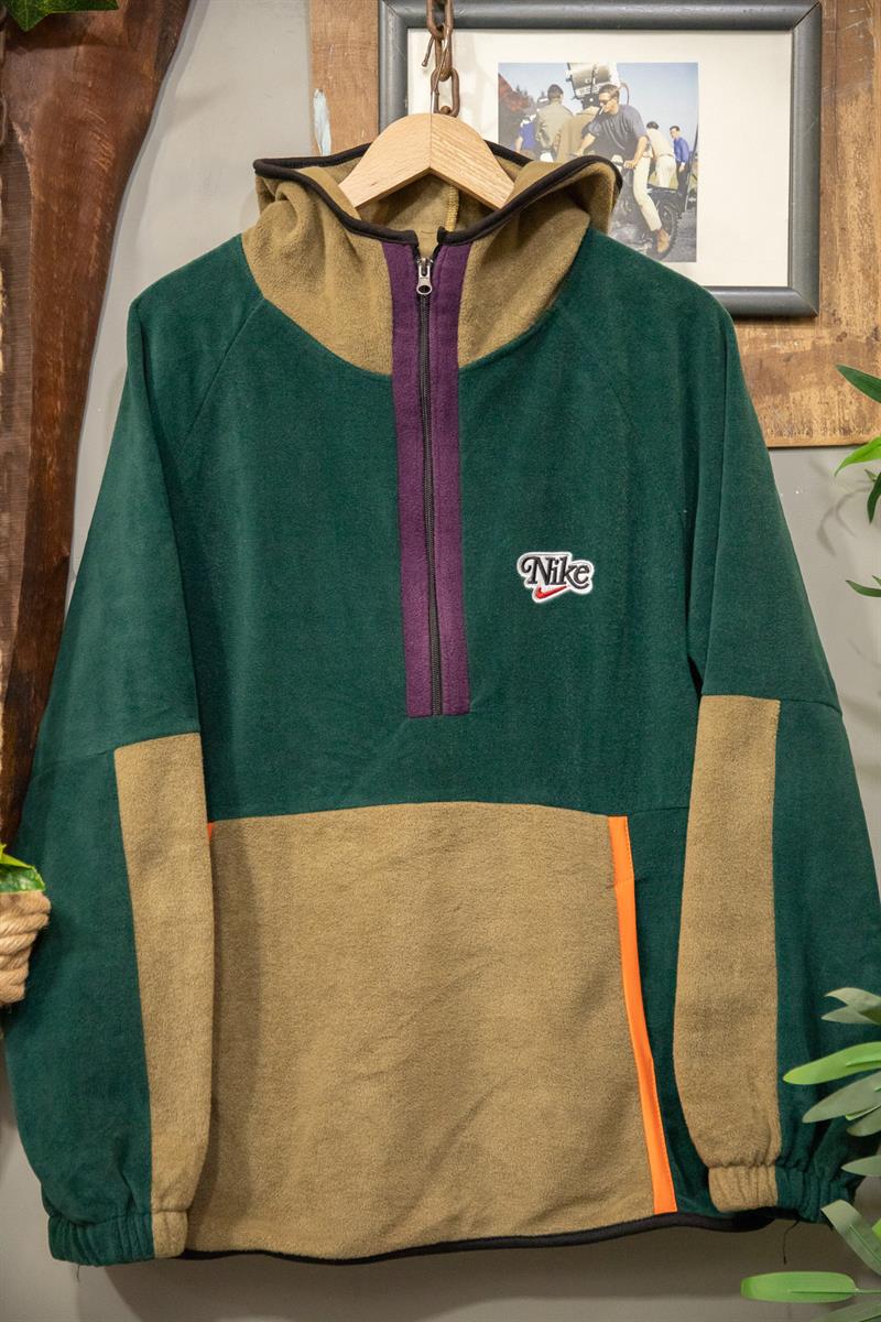Nike Renk Bloklu Fleece Hoodie 