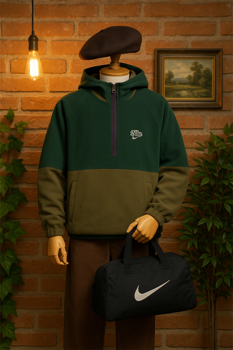 Nike Renk Bloklu Fleece Hoodie 