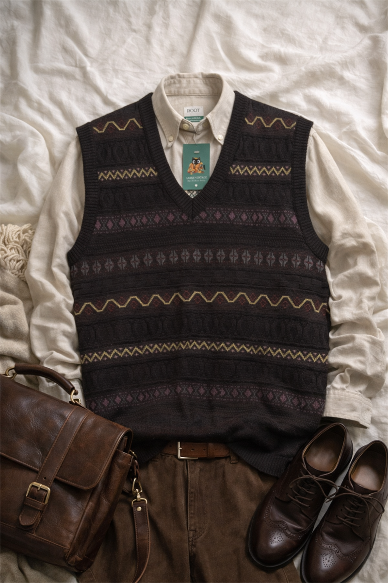 Nordic Vest 90s Sweater/Yelek