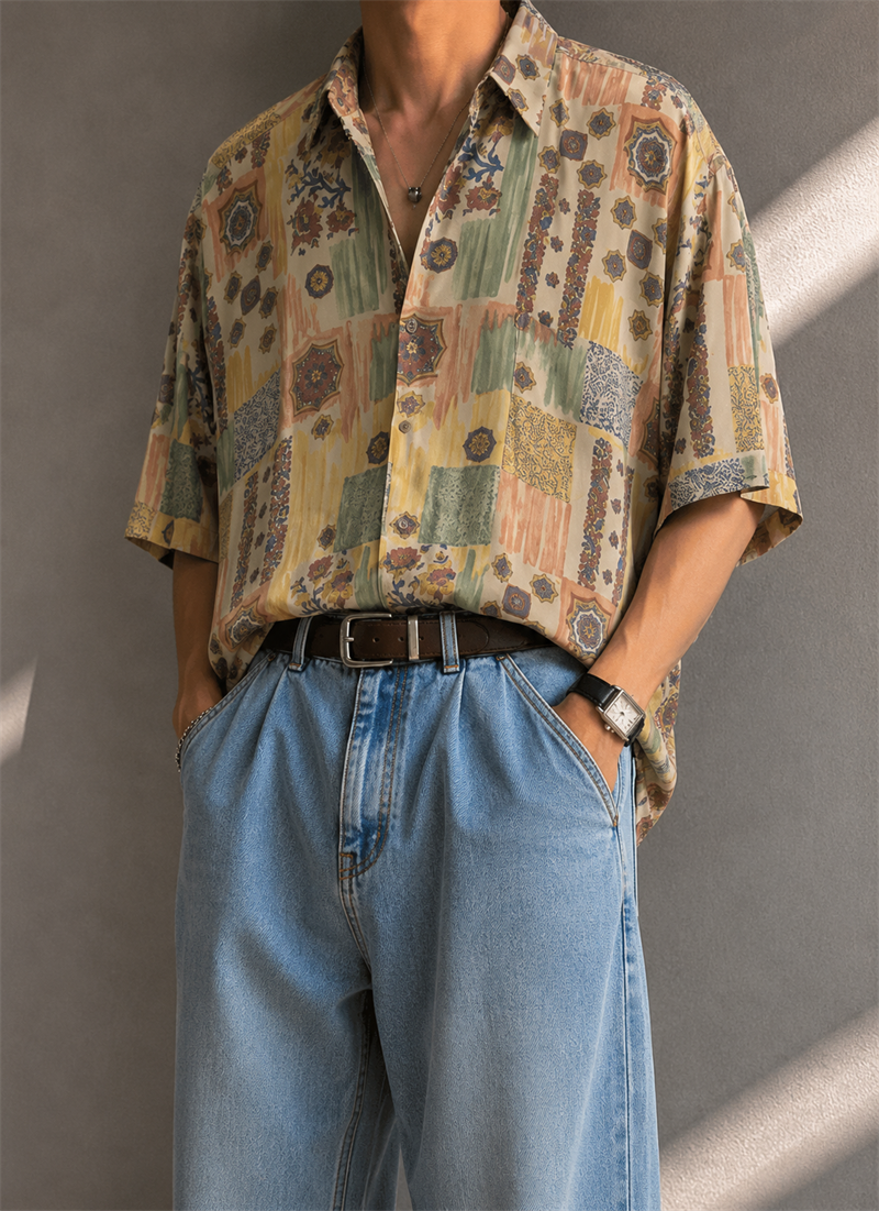 Nostalgic Oversize Etnik Gömlek
