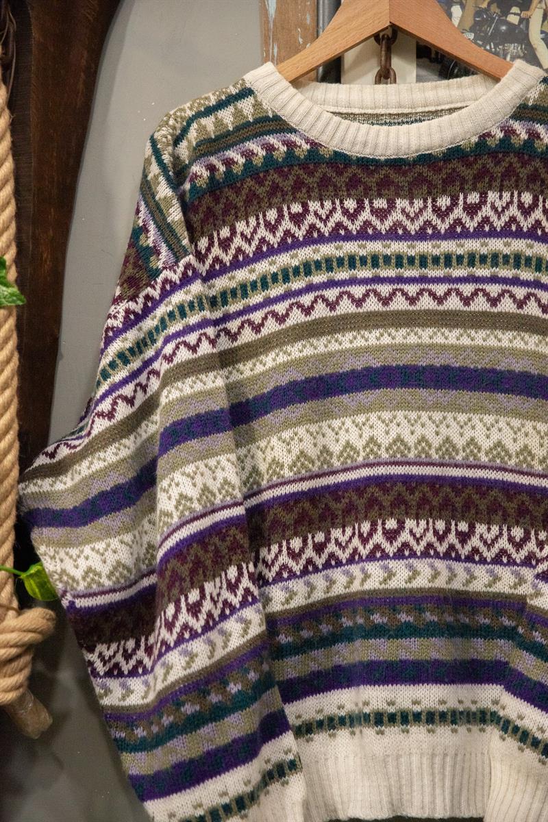 Örgü Desenli Wool Kazak