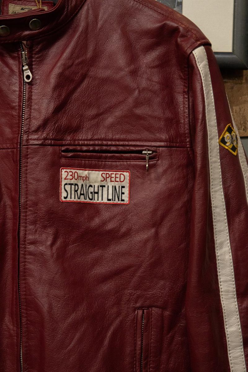 Original Biker Jack Jones Pepper Red 90s Deri Ceket